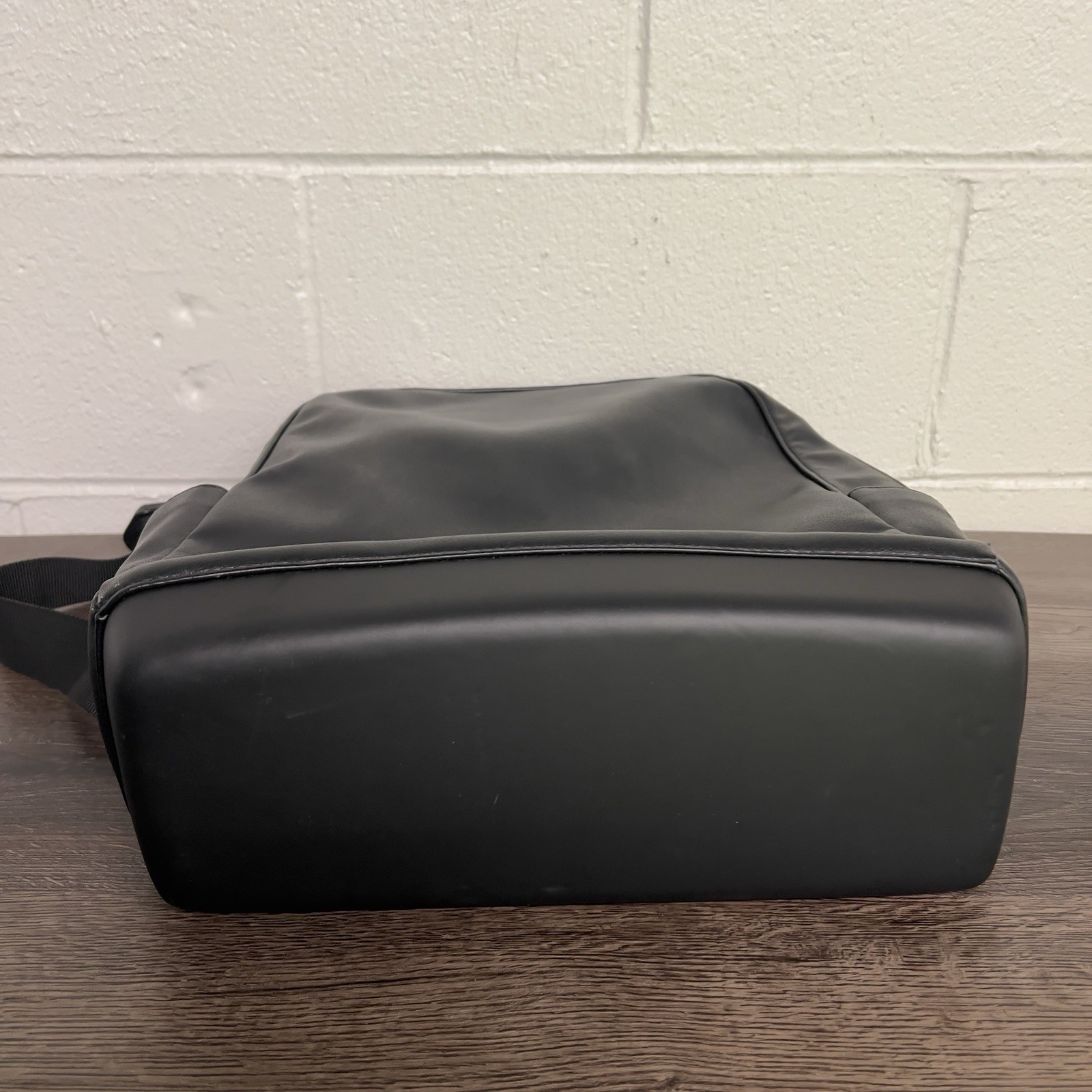 Moleskine Black Backpack Faux Leather Minimalist Laptop Bag Travel Daypack