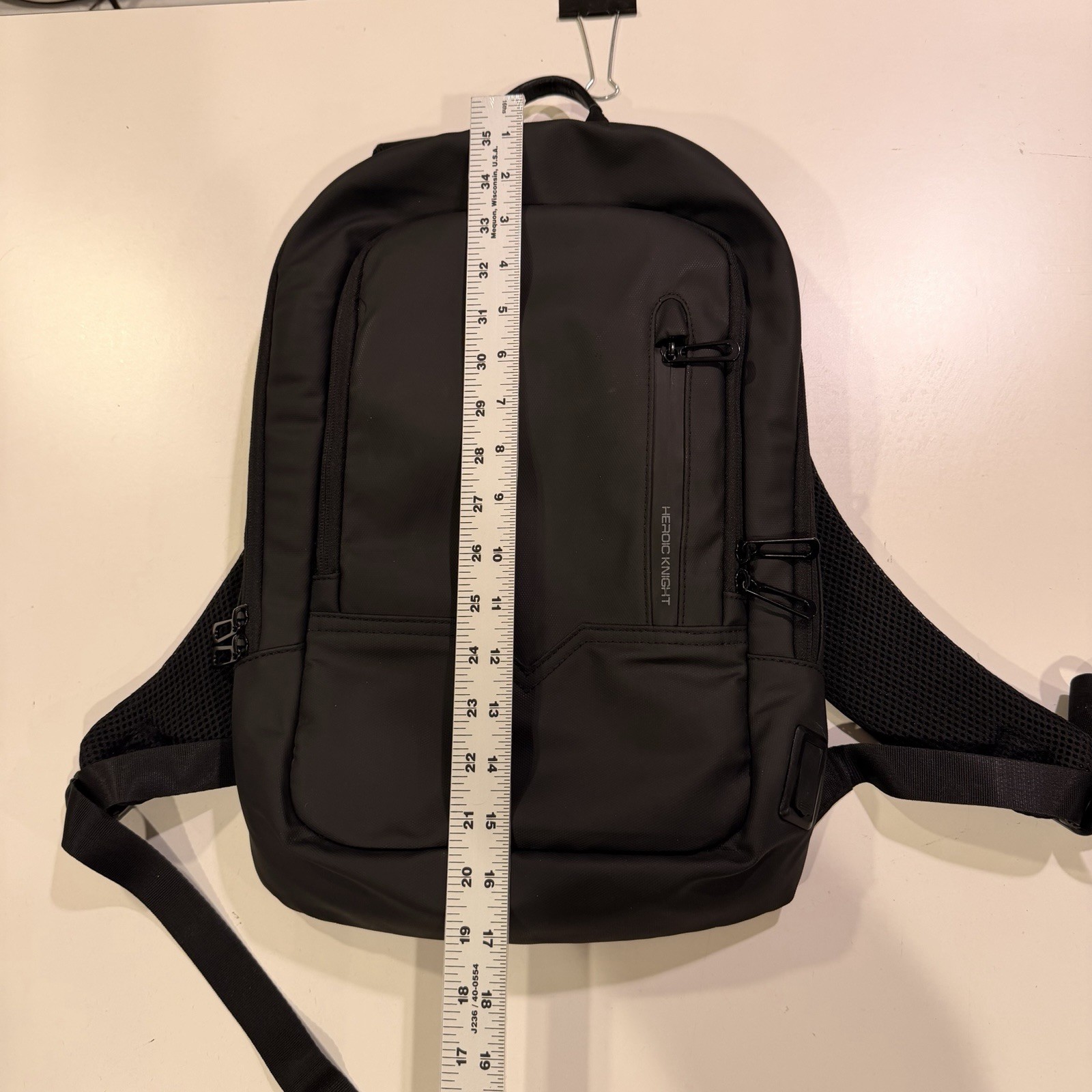 Heroic Knight Anti Theft Laptop Backpack USB Charging Port Travel Work Black