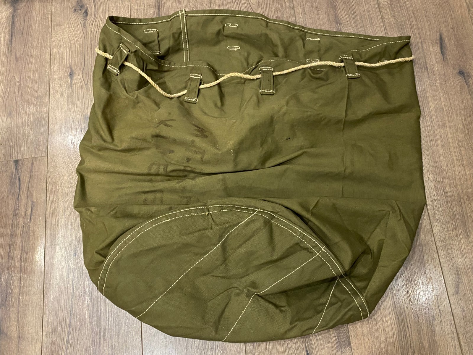 VINTAGE ALBANIA HUGE SOLDIER GREEN BAG SACK ARMY MILITARY COMMUNIST ERA #0535