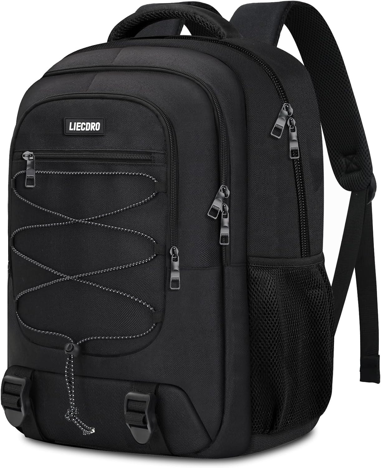 Black School Backpacks for Boys Teens, Backpack for Men,15.6 Inch Laptop Back Pa