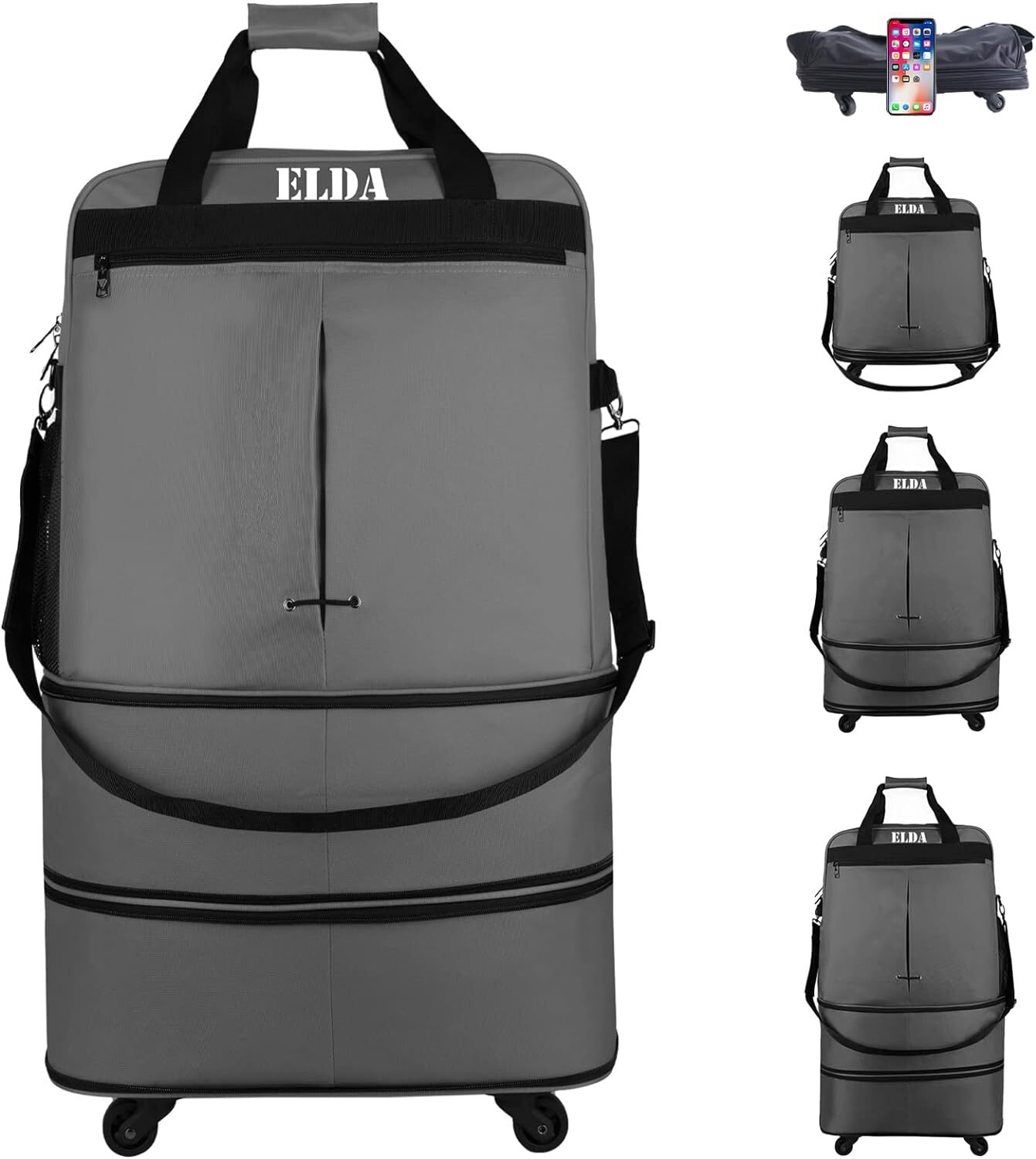 ELDA Expandable Foldable Luggage Suitcase Lightweight Large Capacity w/ Wheels