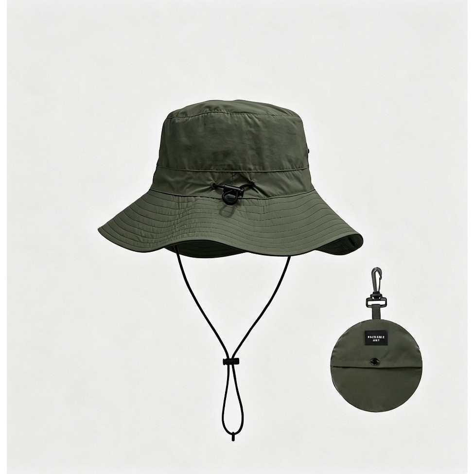 Foldable Outdoor Set UPF50+ Bucket Hat + Waterproof Backpack Unisex Travel Kit
