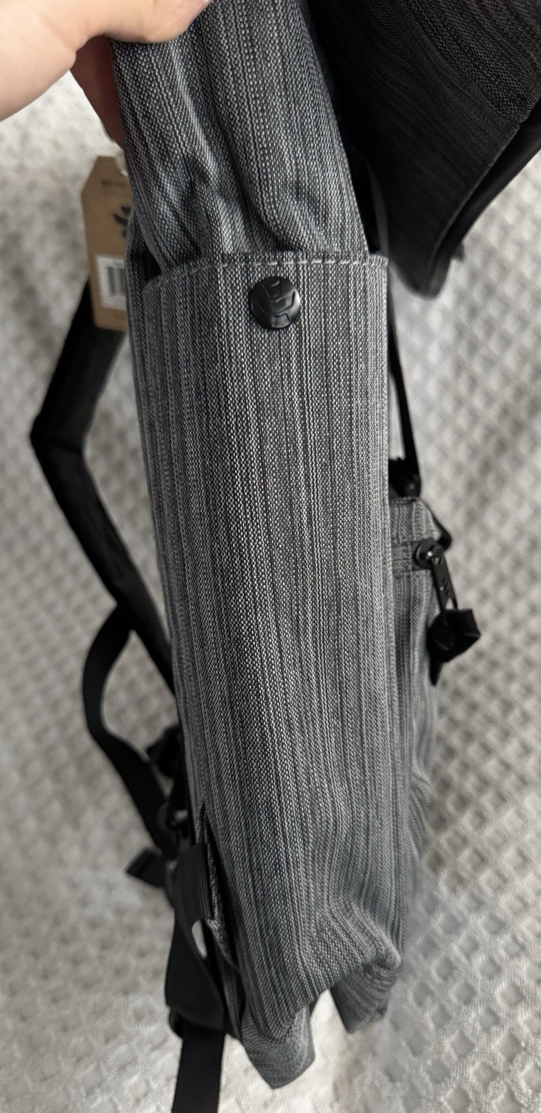 Revelry Drifter Smell Proof Rolltop 23L Backpack Striped Dark Grey Weedmaps NEW