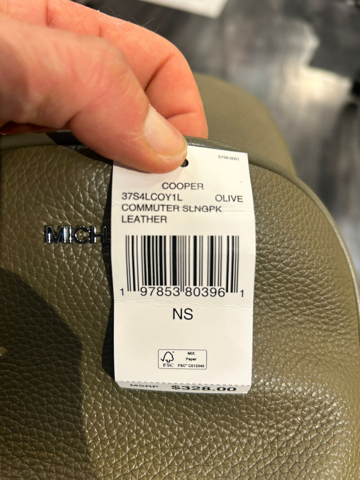 Michael Kors Cooper Men Leather Green Commuter Crossbody Zip Pack Sling Bag MK
