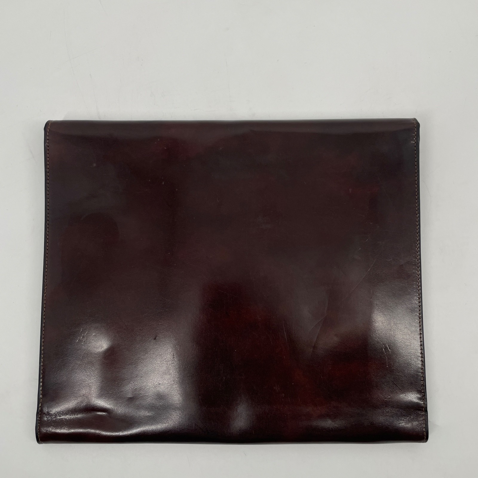 Bosca Dark Brown Leather Briefcase bag hand stained hide lock USA portfolio key