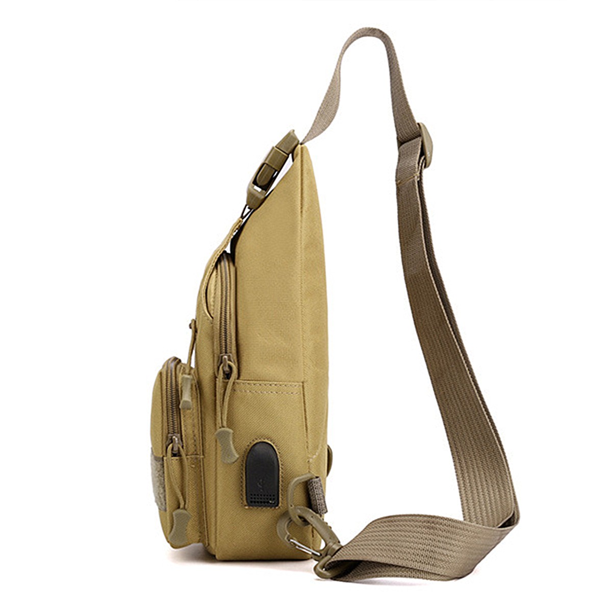 Multiple Layers Canvas Men’s Cross-body Sling Bag Leisure Chest Bag Shoulder Bag