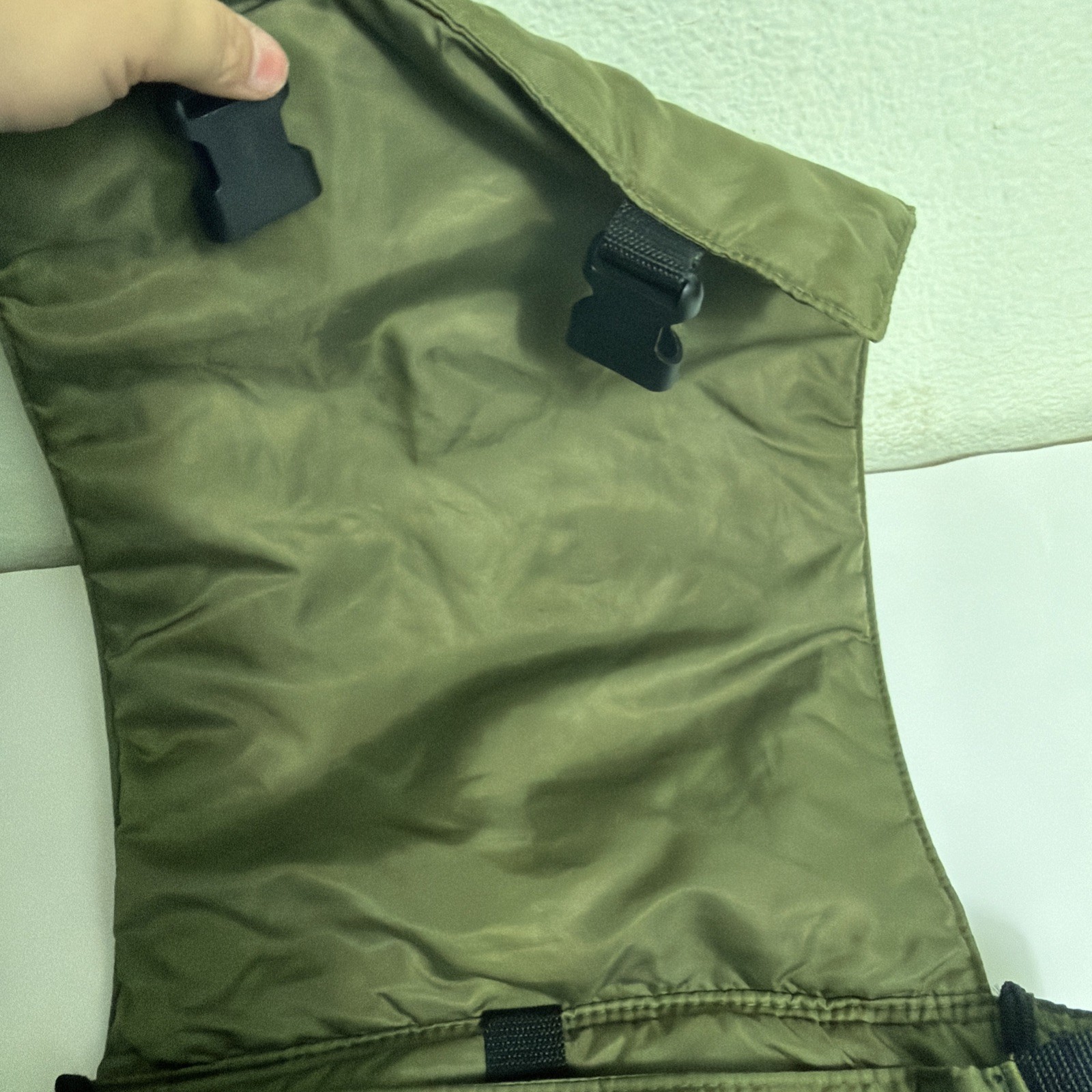 Toppers Brand Army green Polyester Sling Bag Hook Loop 13x11x5