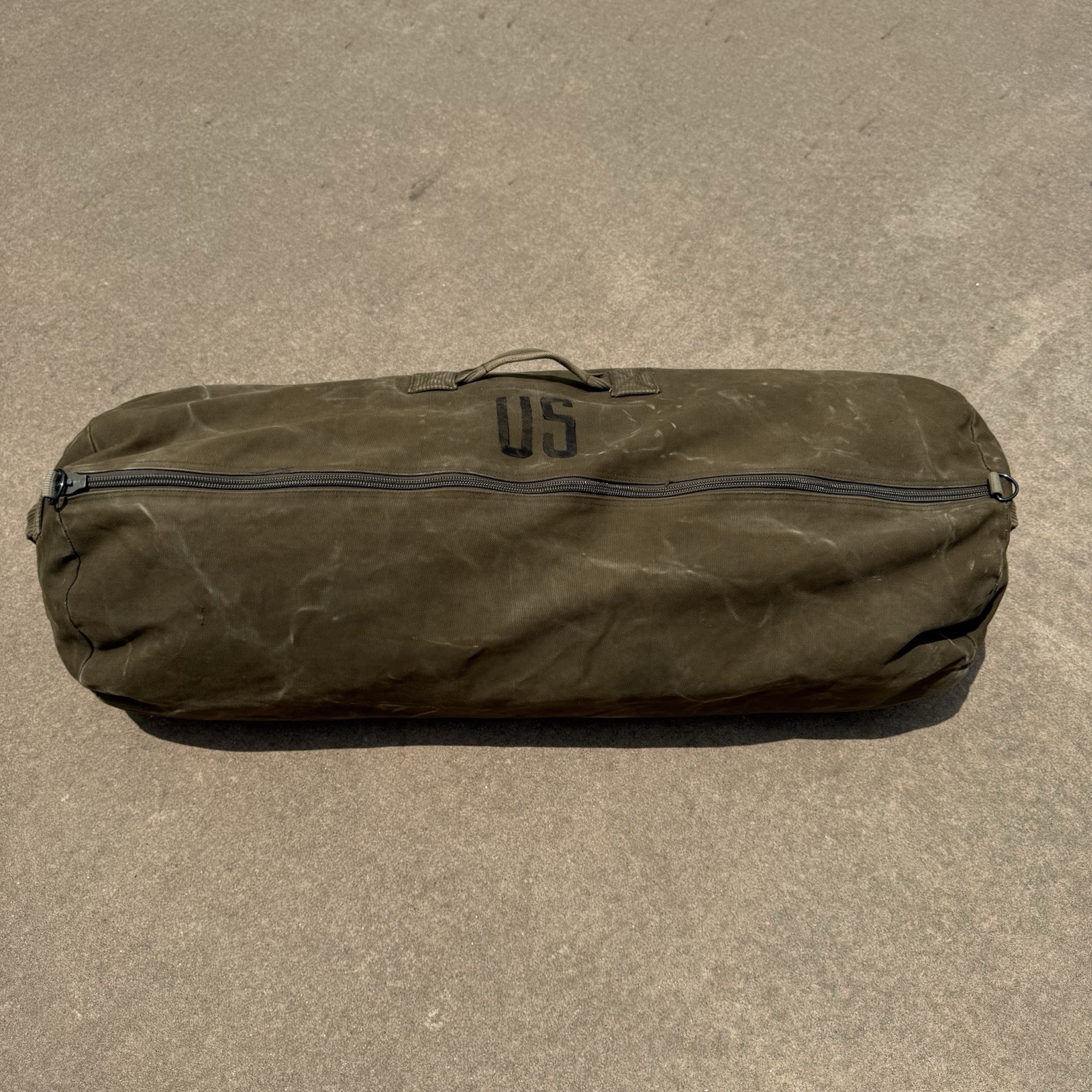 Large Duffle Bag Heavy Duty Cotton Canvas Military Army 36” 3 Handles Distressed