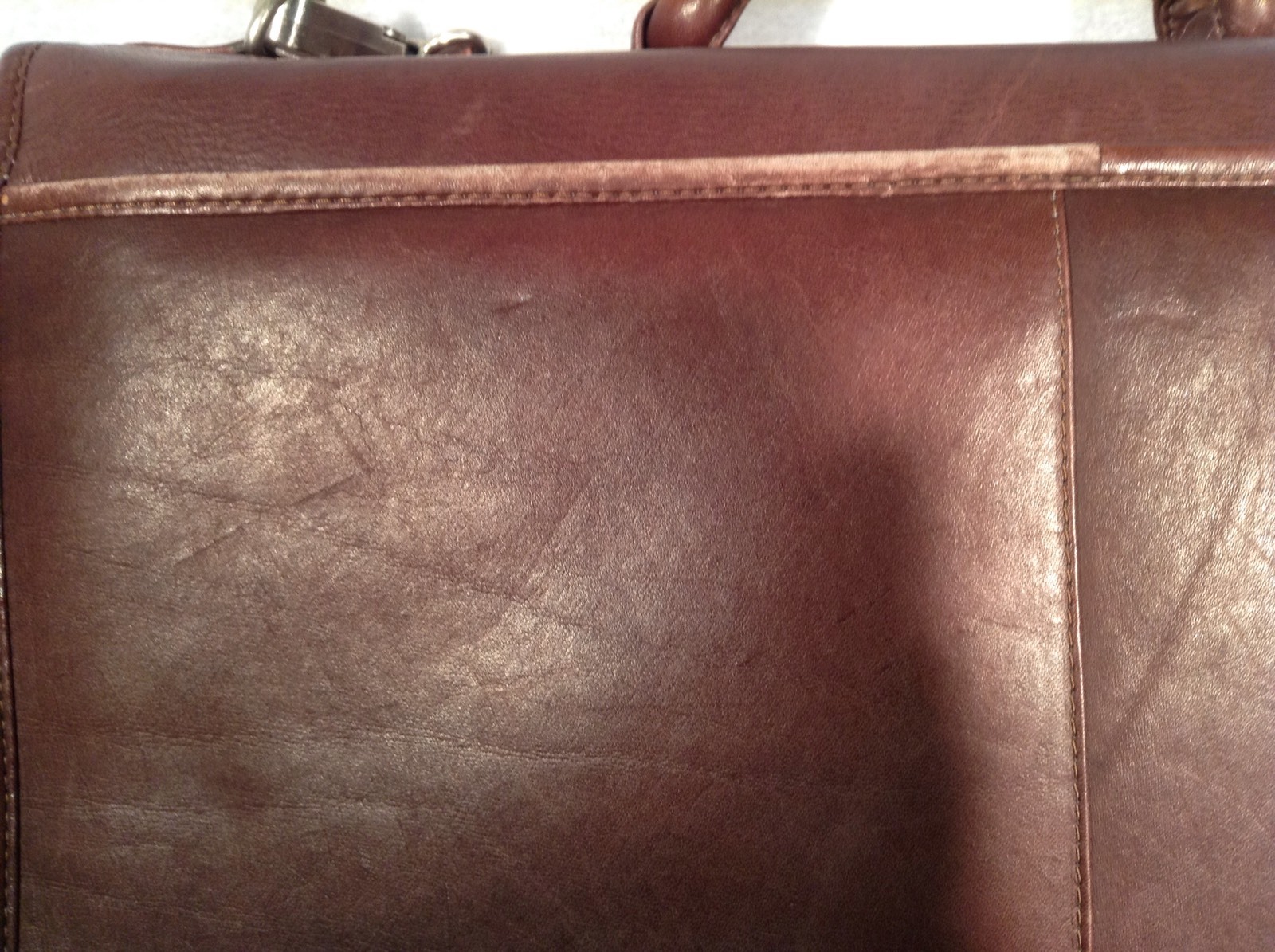 Piel Leather Classic Briefcase Chestnut Brown Messenger Bag Pre-Owned