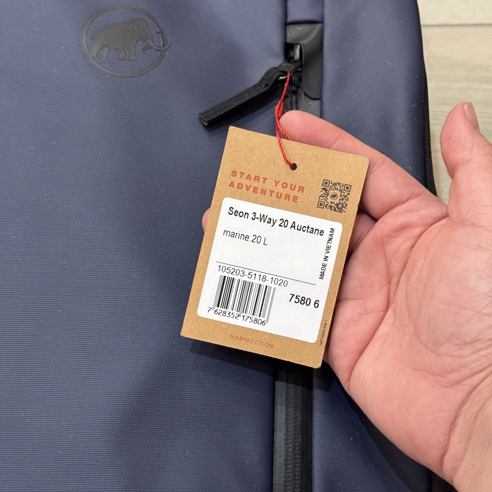 NWT Mammut Seon 3-Way 20 Auctane Backpack – Marine Blue – COMPANY LOGO