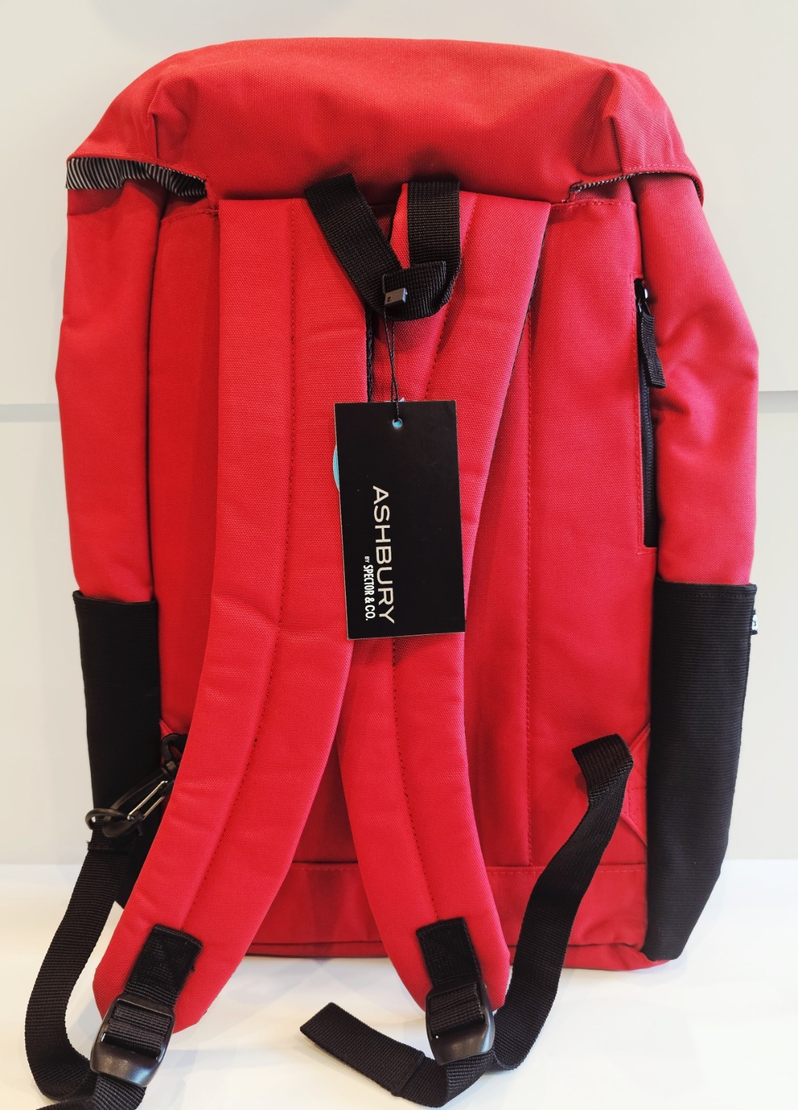 Ashbury by Specter Backpack Fliptop Padded Pocket Laptop Compartment RED