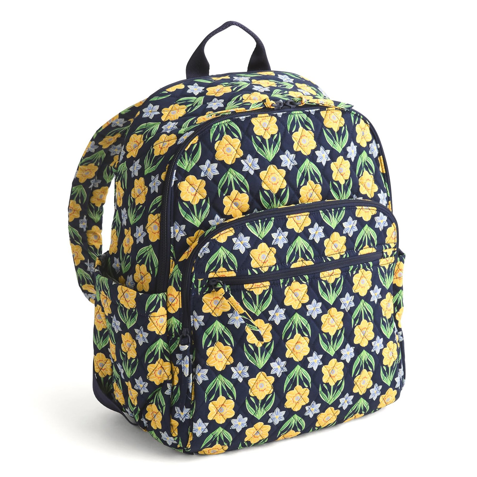 Vera Bradley Women’s Premium Cotton Bancroft Backpack, Daffodils, One Size