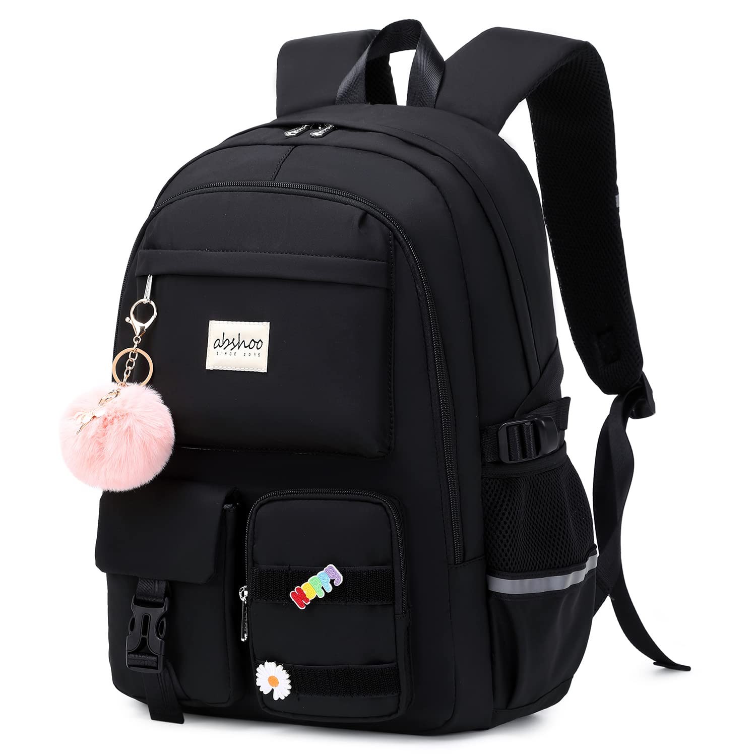 Big Student Laptop Backpack College Women Middle School Teen Girls Black