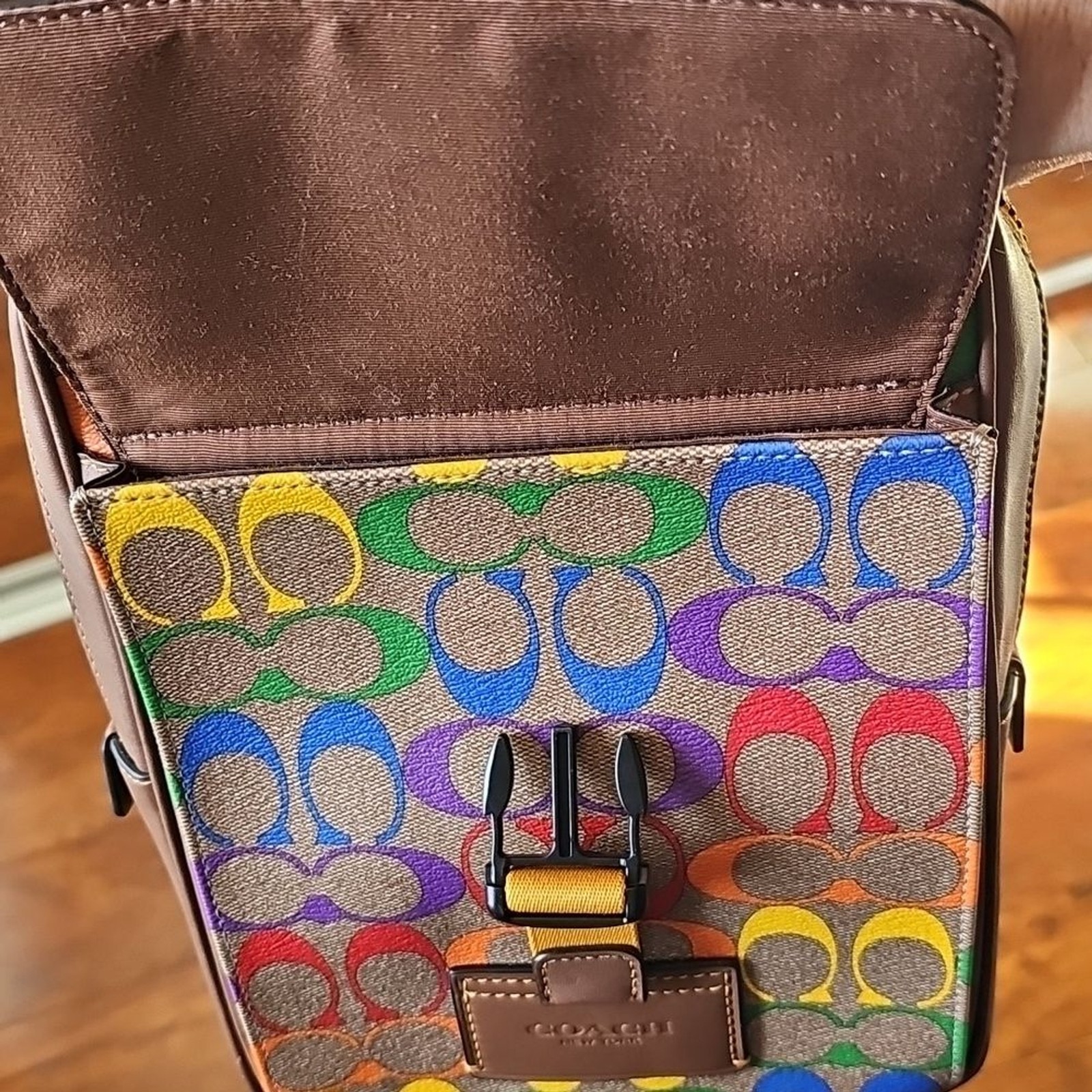 Coach Track Pack In Rainbow Signature Canvas