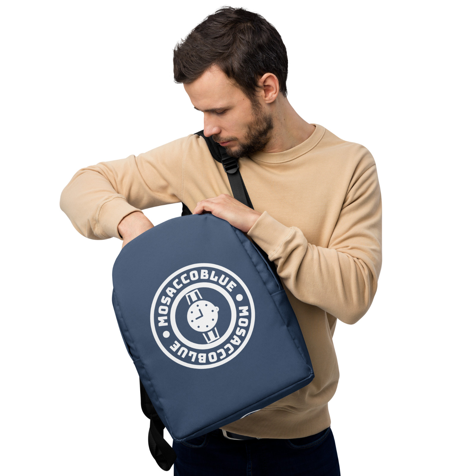 MOSACCOBLUE Blue Minimalist Backpack