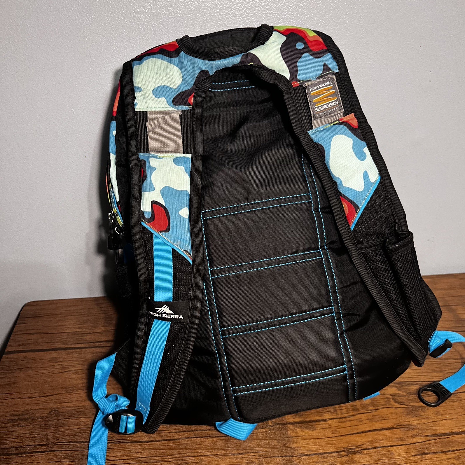 High Sierra Backpack Rare Multi-Color Compartment Zip Bookbag