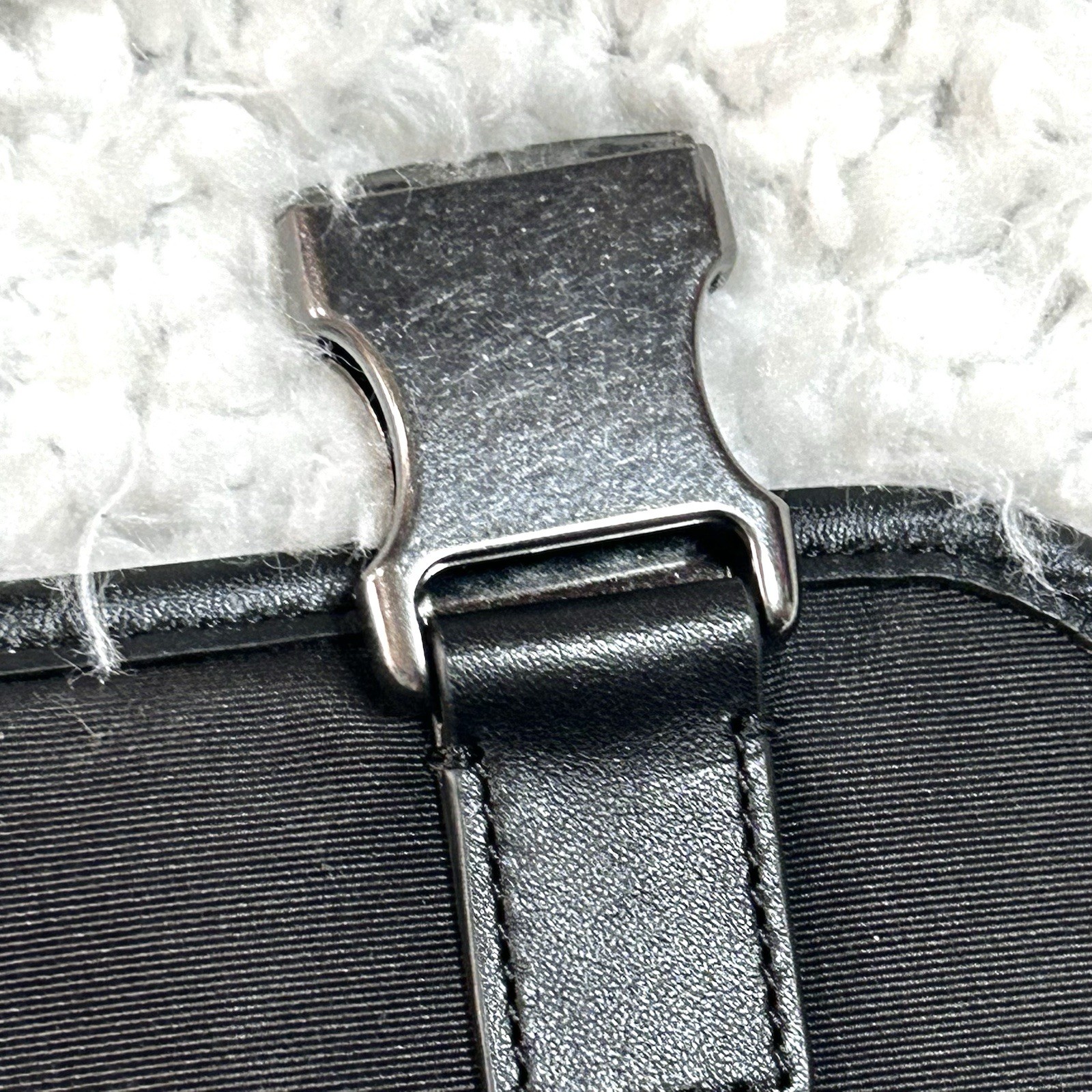 Coach Signature Monogram Messenger Crossbody Bag Black/Gray Magnetic Strap