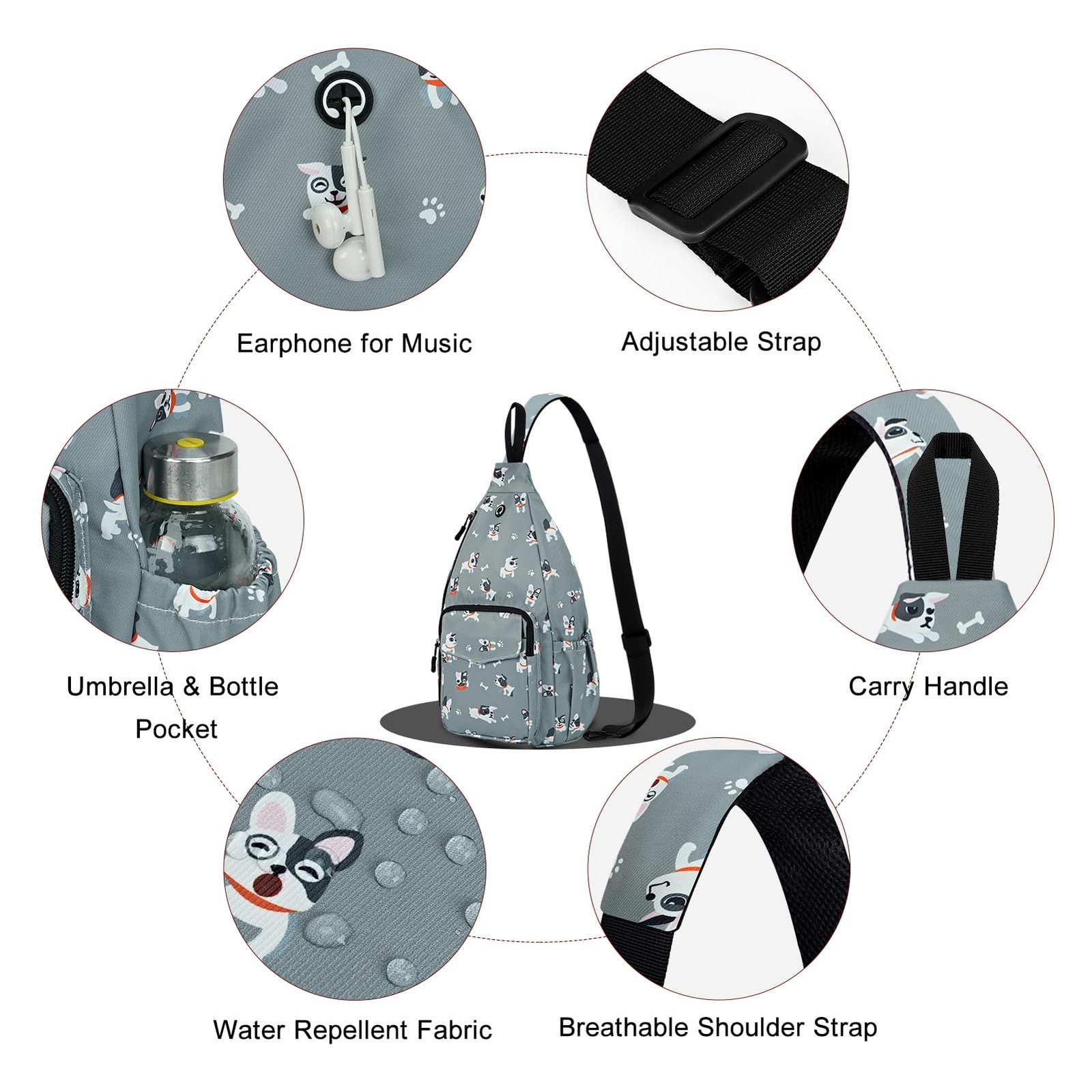 Sling Bag for Crossbody Chest Bag Convertible from Left to Right, Water Repel…