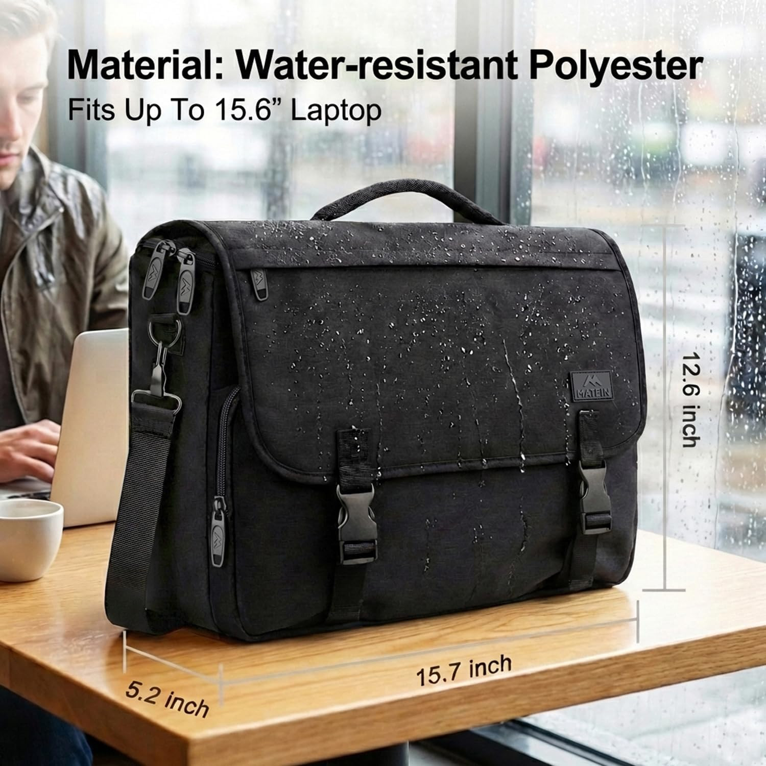 MATEIN Messenger Bag for Men, Briefcases Lightweight Men’S Laptop Bag 15.6 Inch
