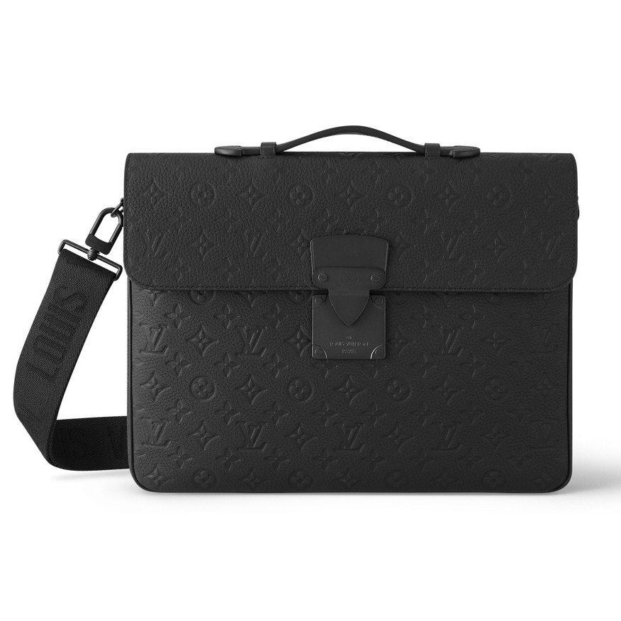 Louis Vuitton Pre-Owned Authentic SLock Briefcase Black Leather M20835 39x30x4cm