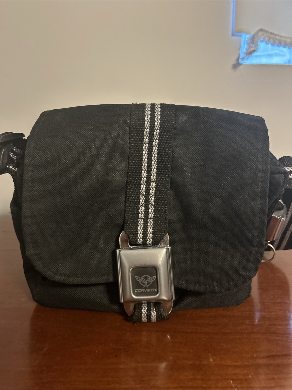 CORVETTE Buckle Down Purse Canvas Handbag Crossbody Buckle Seatbelt Strap