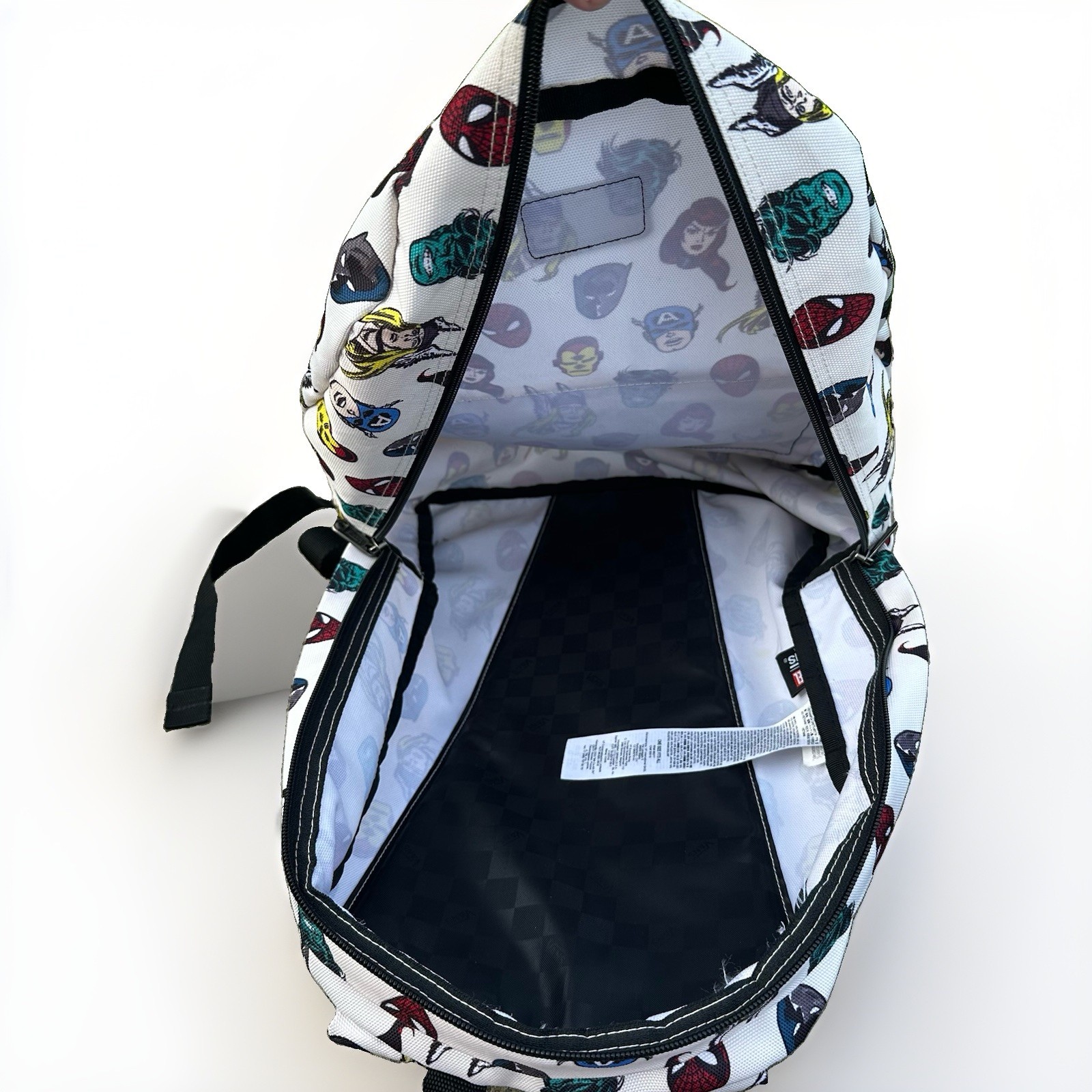Vans x Marvel Backpack With Superheroes Spiderman Black Panther Hulk Thor – EUC