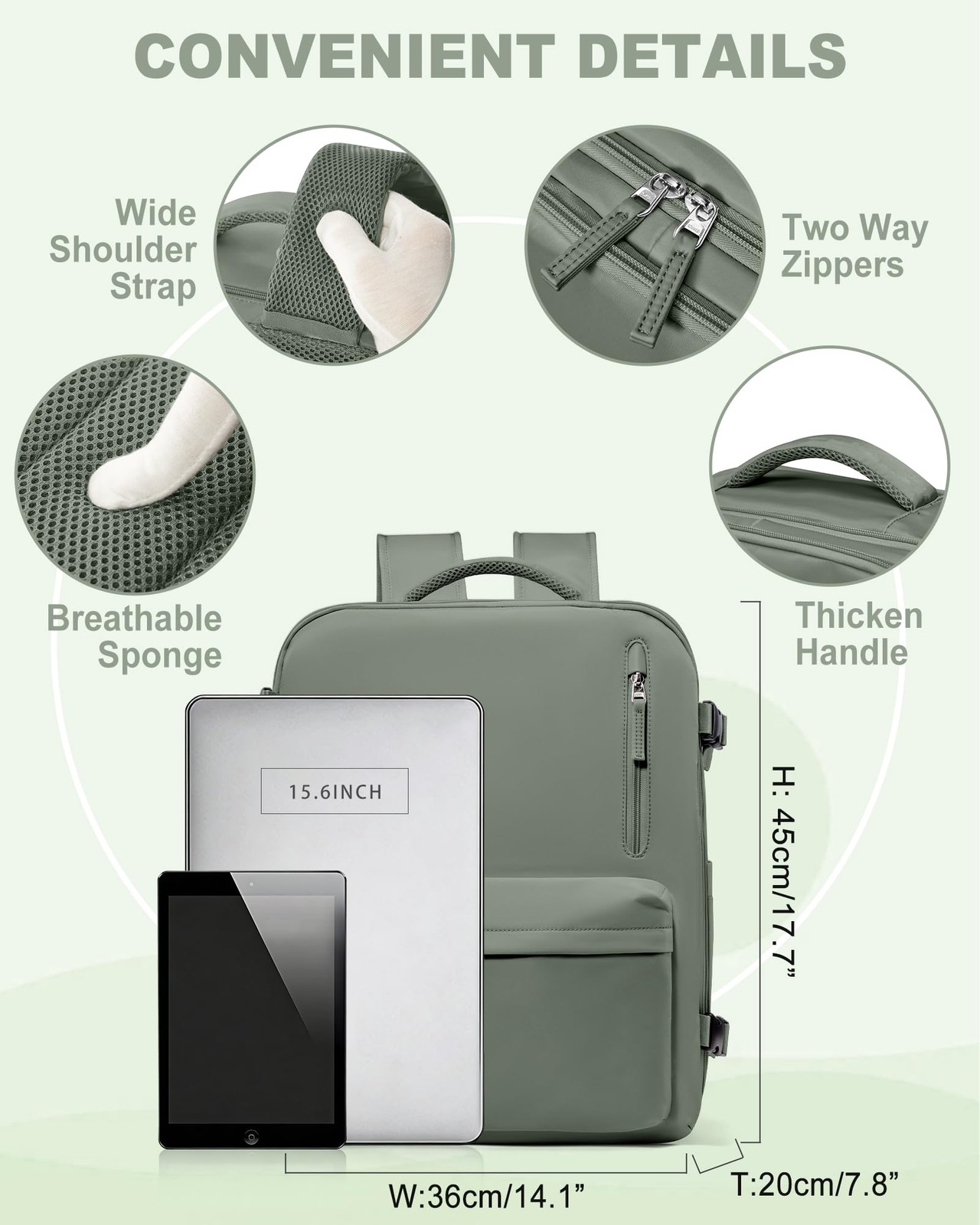 18x14x8 TSA-Approved Personal Item Backpack – Under Seat Carry-On Travel Bag …