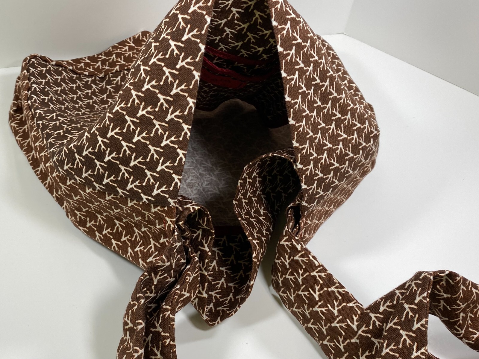 NEW ISAIA NAPOLI LINEN BROWN / WHITE CROSSBODY MESSENGER BAG ~ $275