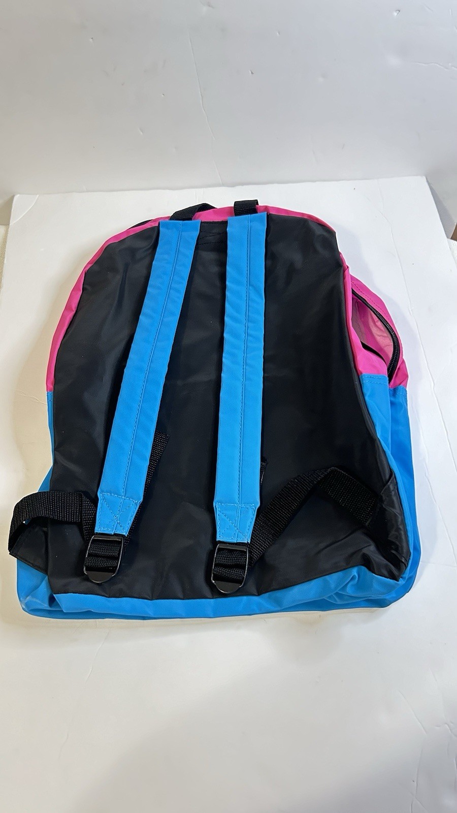 Vintage Safari Expedition Backpack Neon Pink Blue Retro 80s 90s Style School Bag