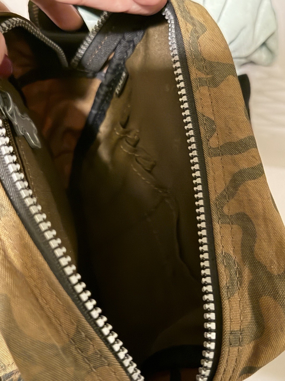 TOUS Bear Motif Brown Shoulder Bag Adjustable Strap Inner Outer Pockets Abstract