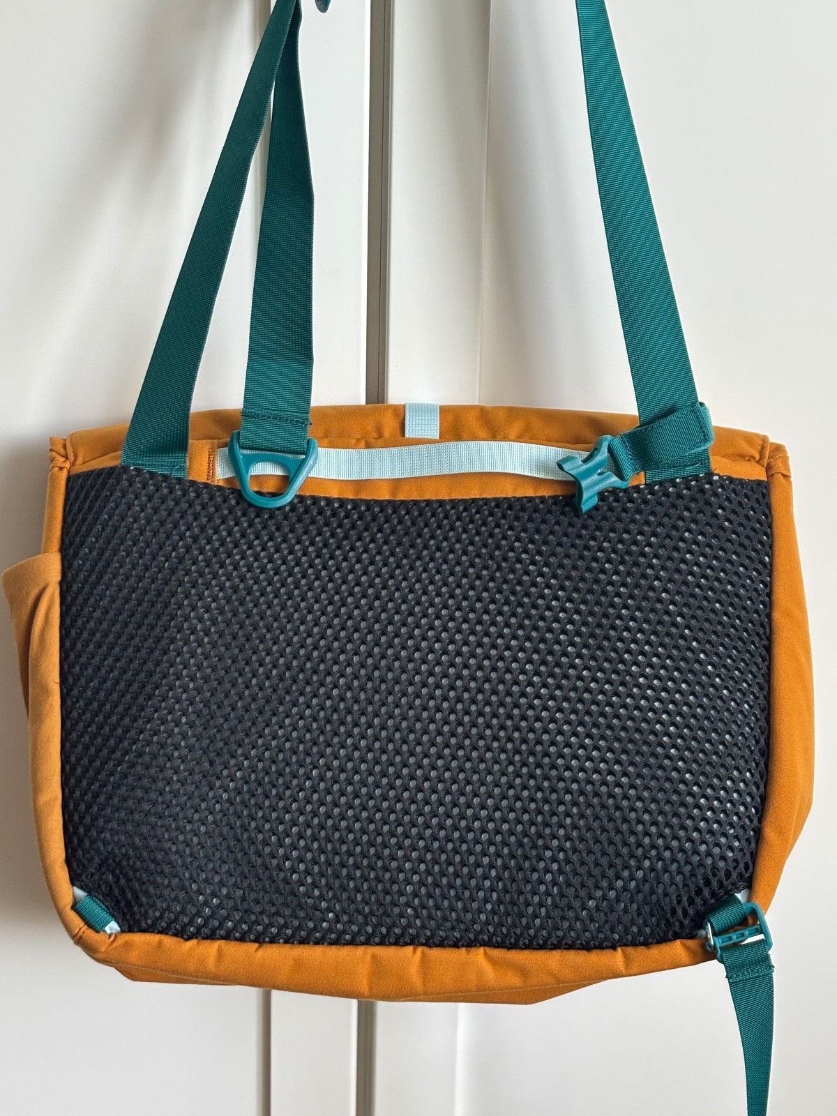 Cotopaxi Chuspa 15L Mustard Yellow Teal Messenger Laptop Travel Bag