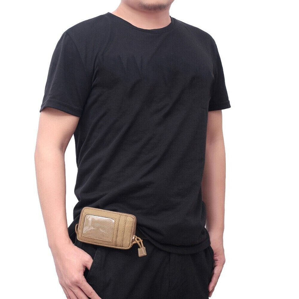 Outdoor Tactical Wallet Bag ID Card Key Holder Money Pouch Tool EDC Waist Bag