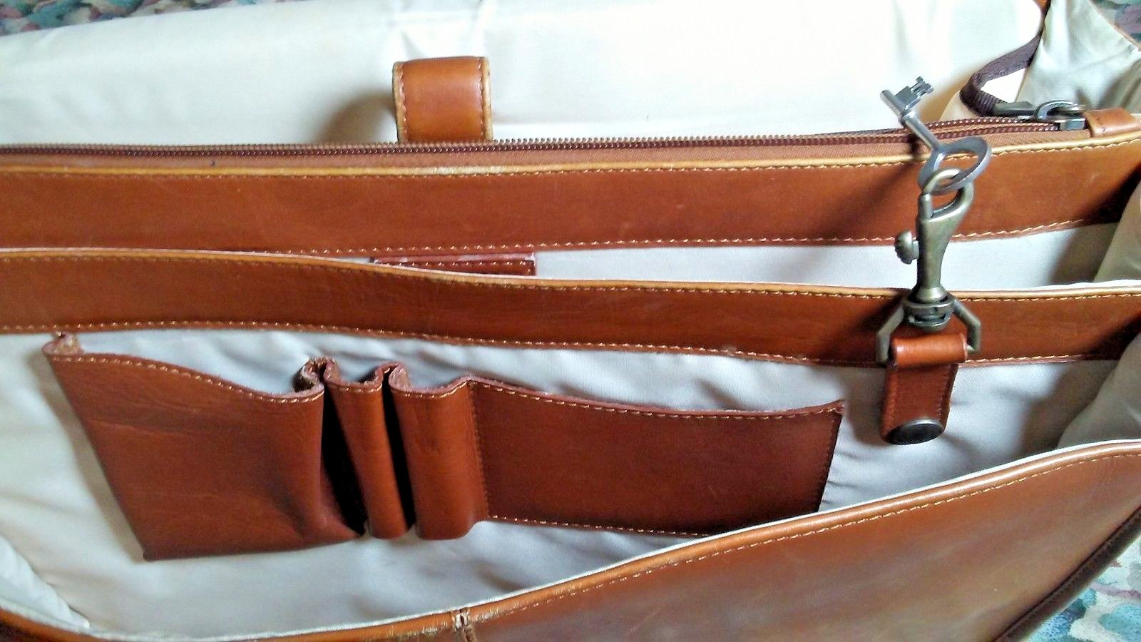 CLAIRE CHASE LAPTOP LEATHER BRIEFCASE Business Professional Bag Brown
