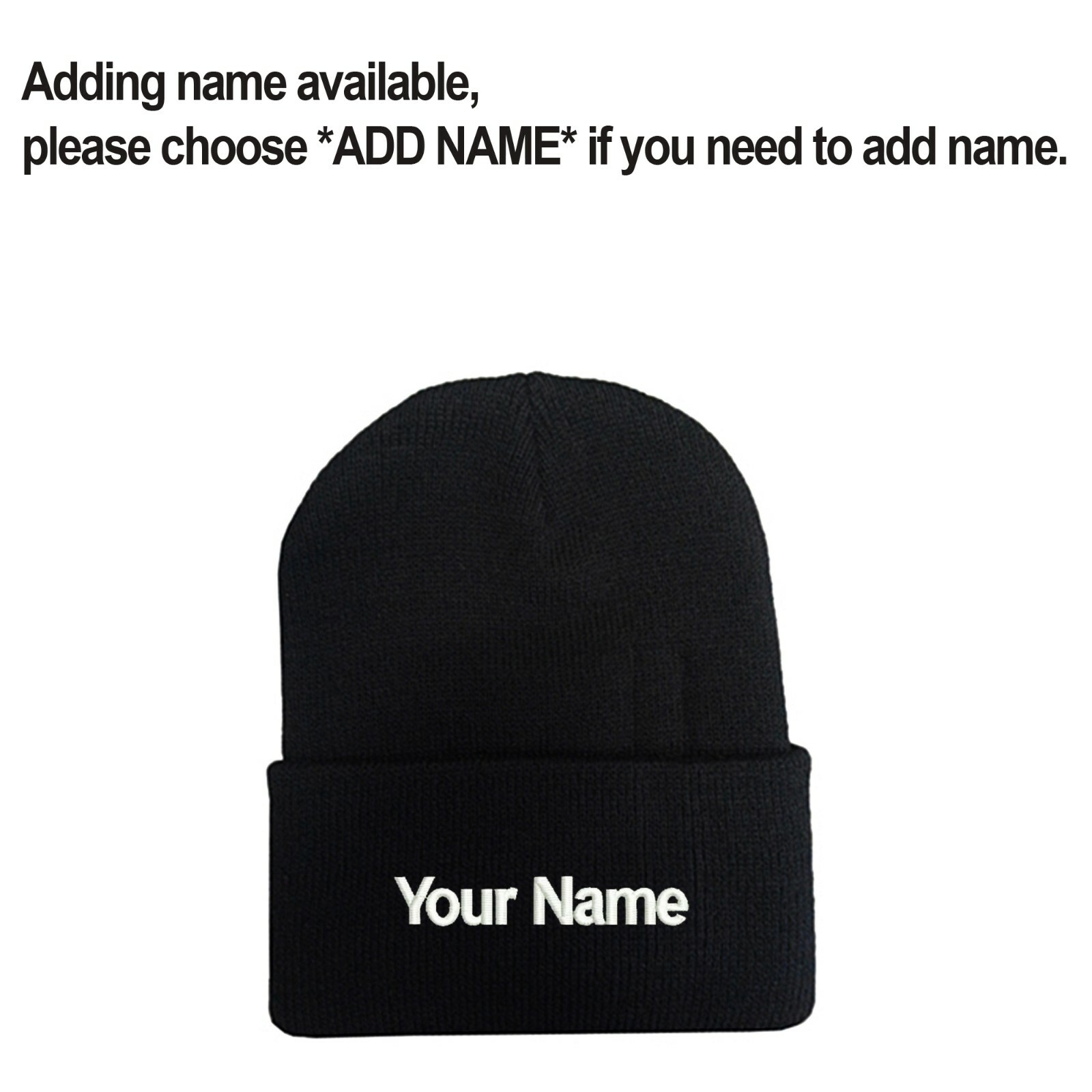 Peach embroidered beanie hat, custom embroidered beanie hat