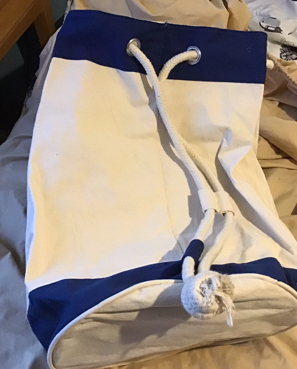Canvas Duffle Bag 100% Cotton Drawstring Sailor Style Kit Bag Orlando Souvenir
