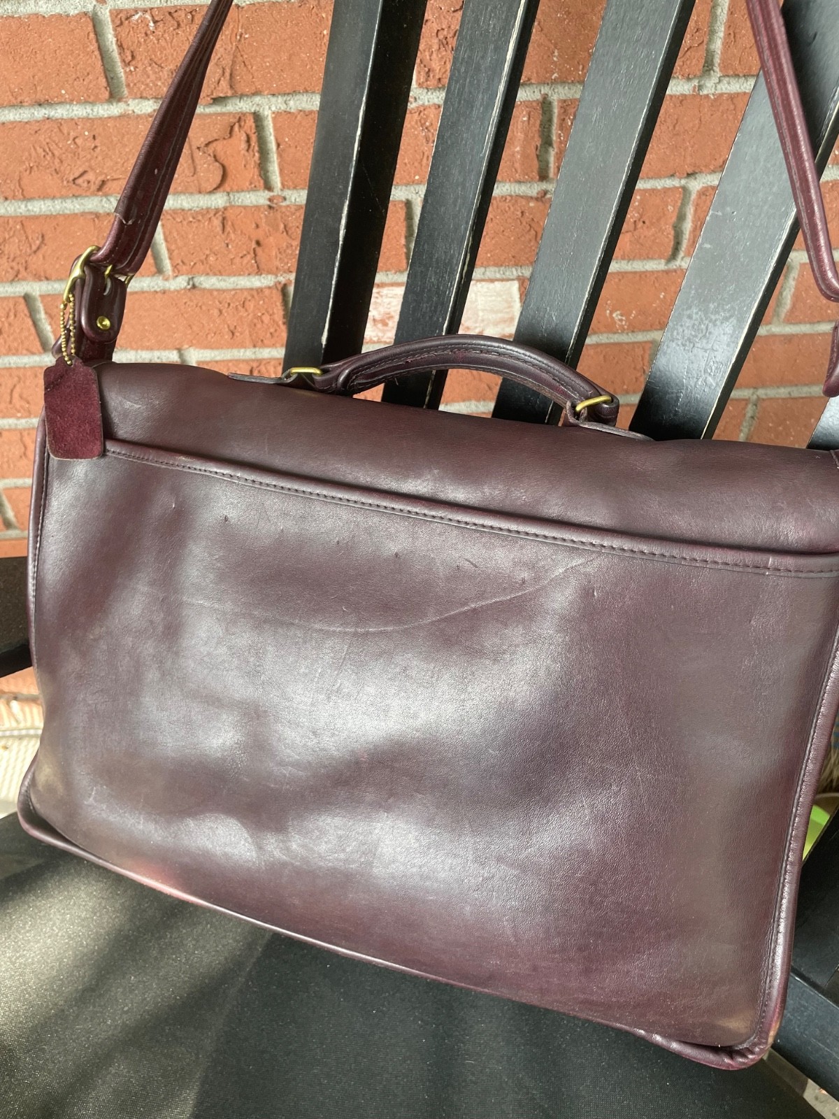 vintage Coach Metropolitan Briefcase bag in rare burgundy color made in NYC USA