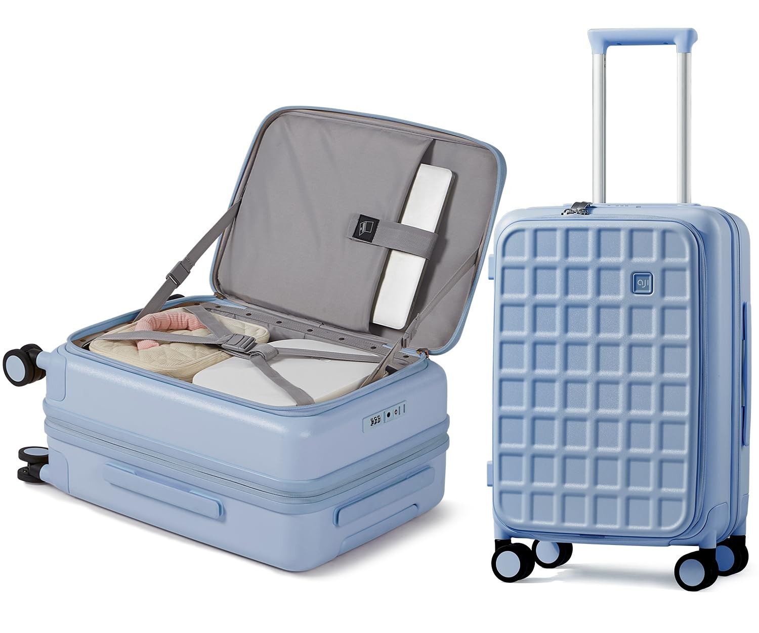Expandable Top Opening Carry On Luggage Airline Approved, 20 Inch Lightweight
