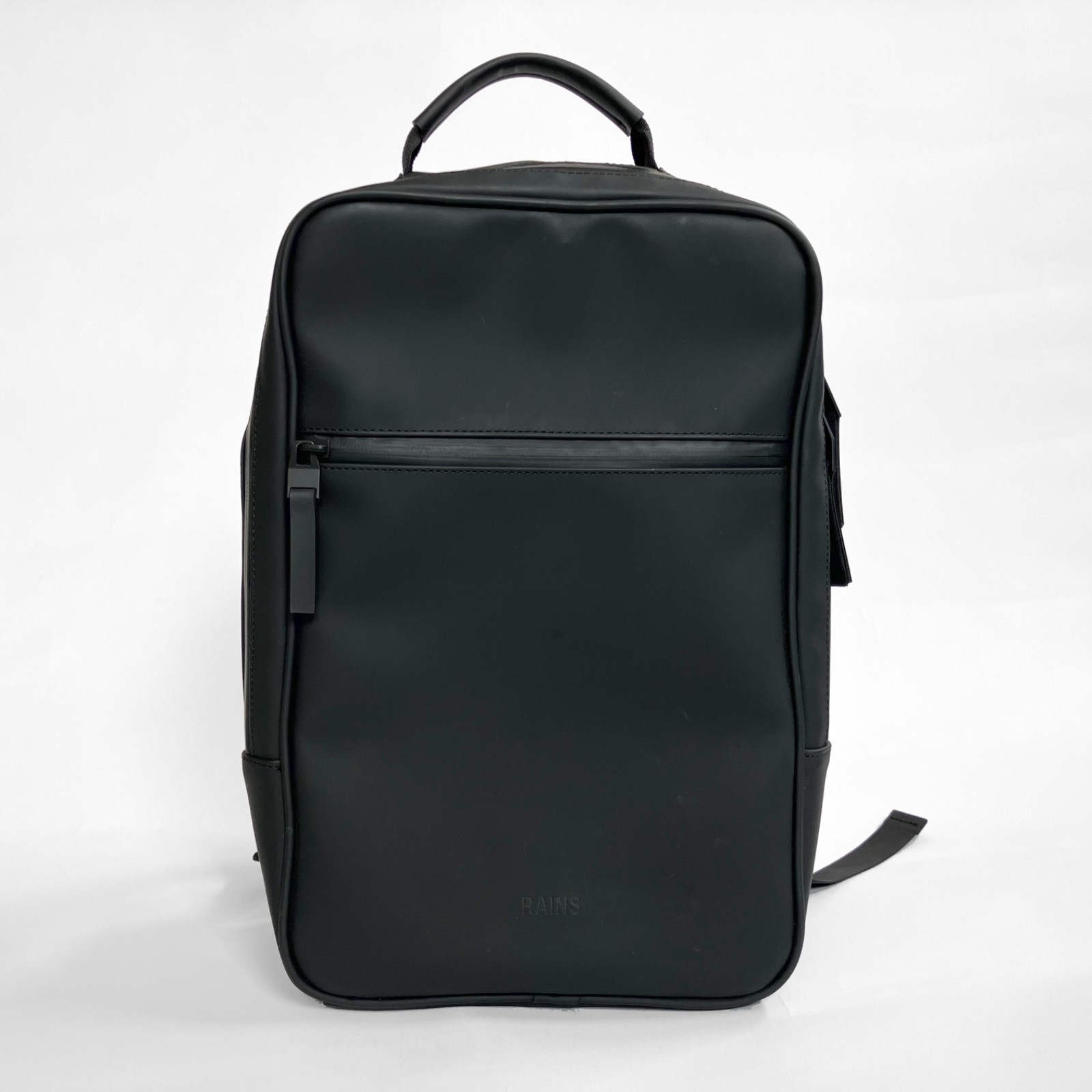 RAINS ® Book Daypack Large Black SKU 13680 WATERPROOF PU Fabric Fits 16″ Laptop