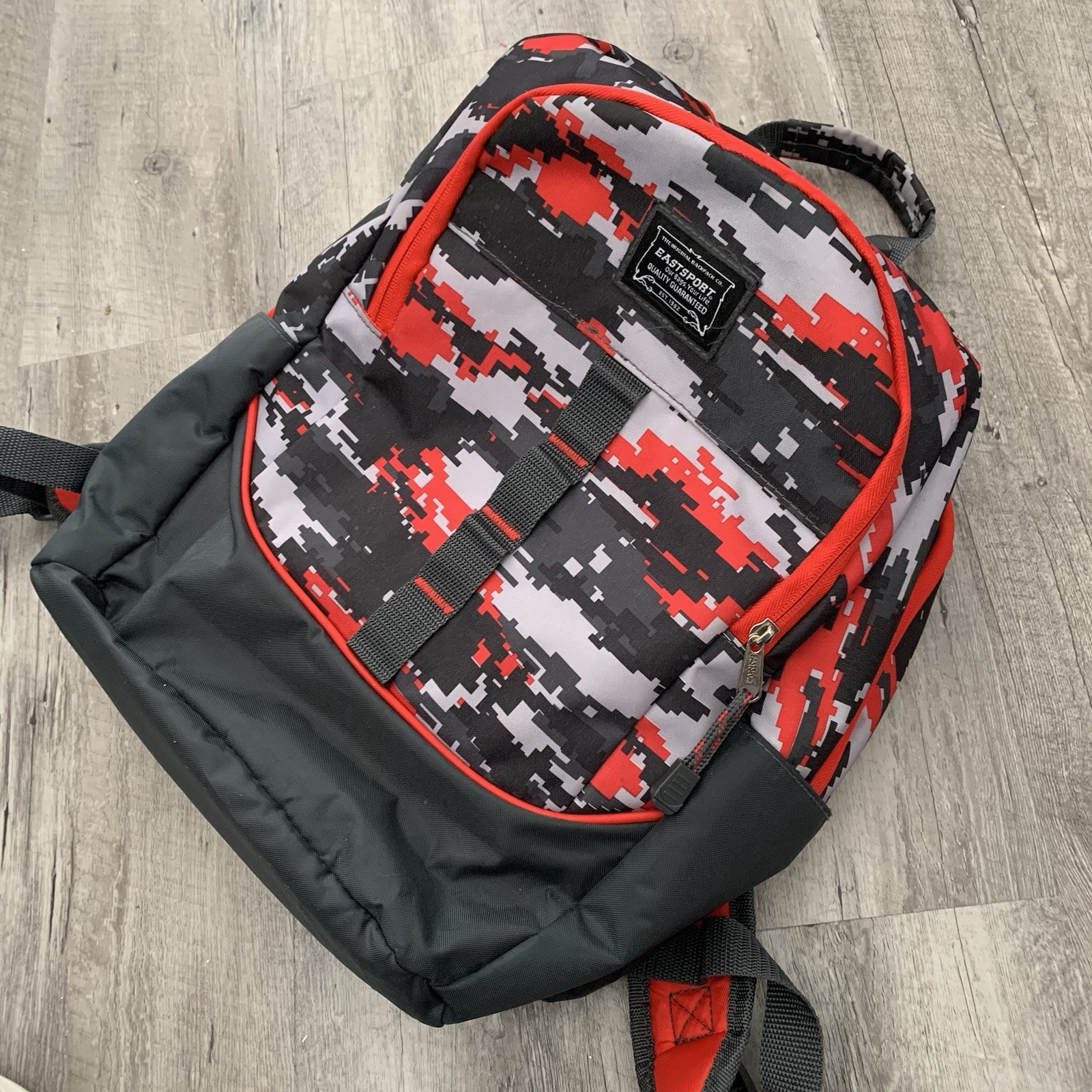 Eastport Access Backpack Unisex Digital Camo Red Black Gray