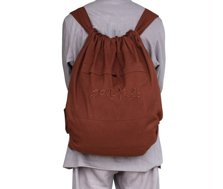Canvas Zen Buddhist Monk Bag Shaolin Backpack Buddha Arhat Package Kung Fu Bag