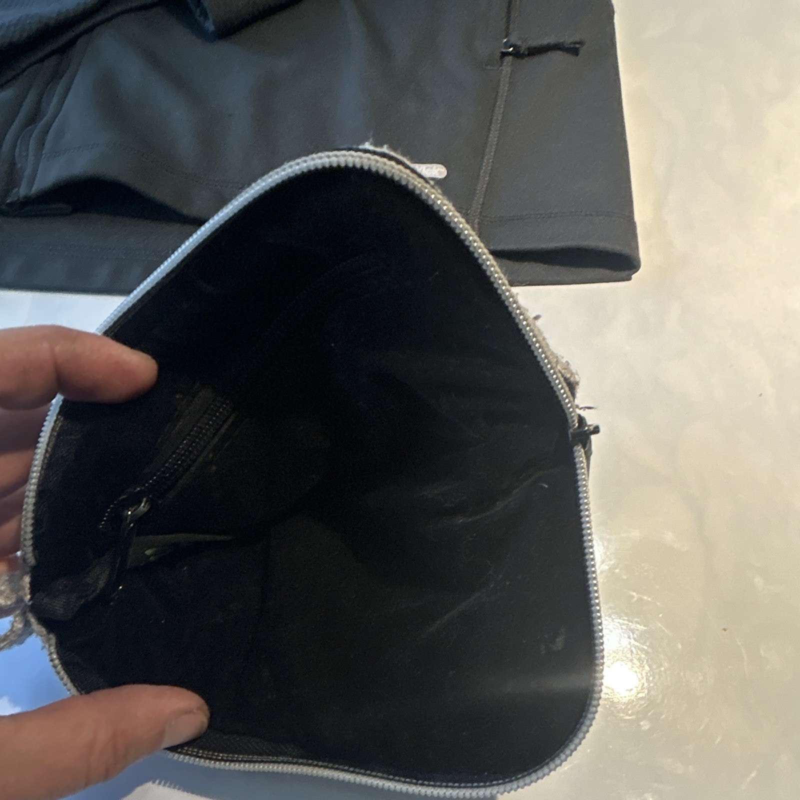 Dime Bags Gray/Black Makeup Bag Zip Pouch with Zipper Closure