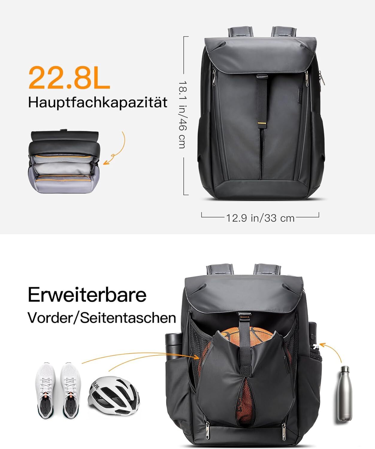 Inateck 22.8L Backpack 15-16″ Laptops Daypack Travels Outdoors Business Sports