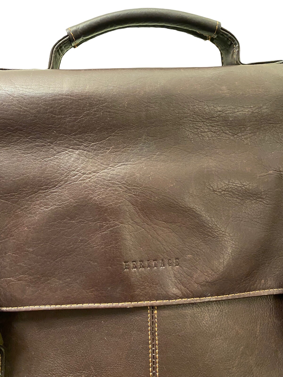 Heritage Brown Leather Briefcase Messenger Laptop Bag Satchel
