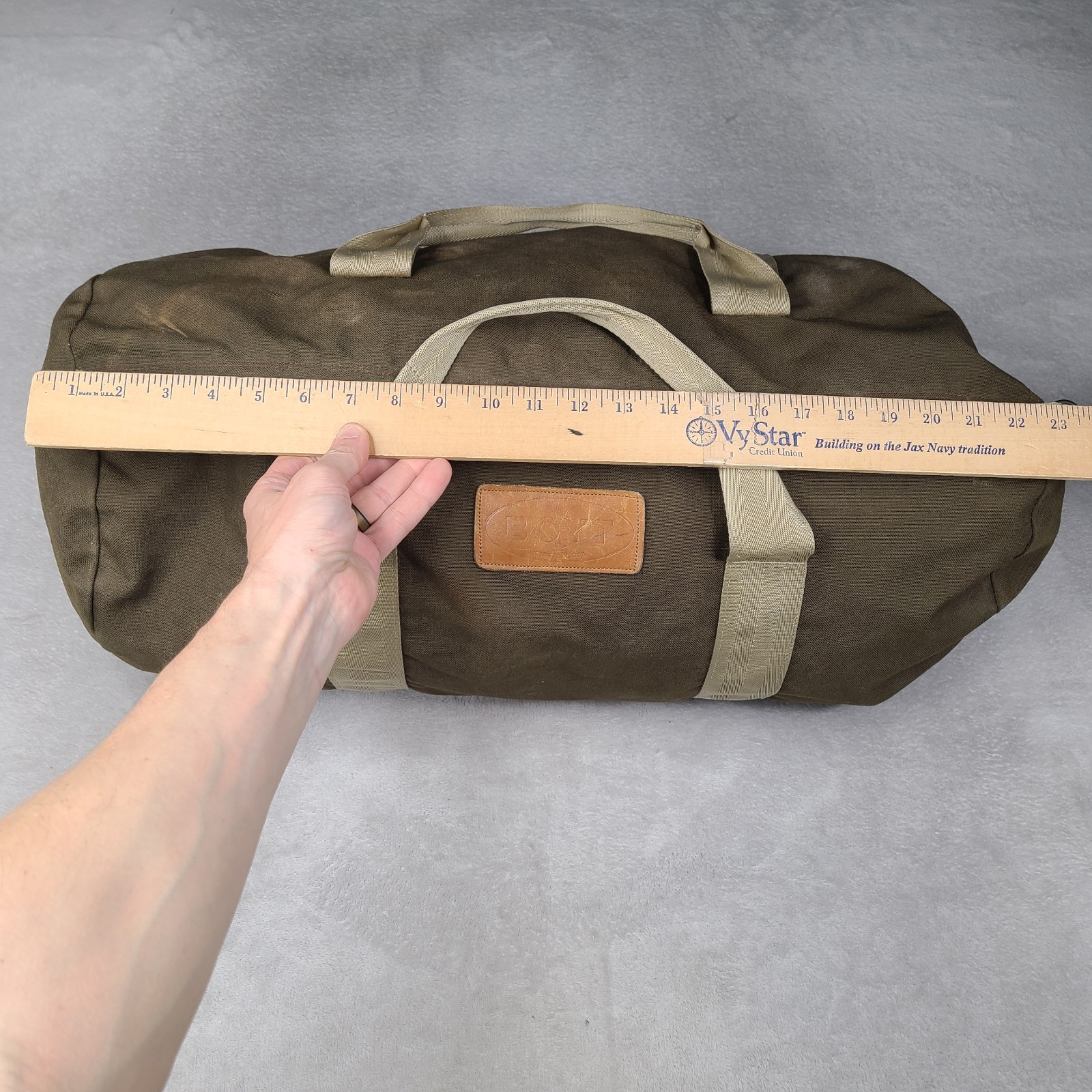 Vintage 80s BOYT Olive Canvas Duffel Lightweight Bag USA Iowa