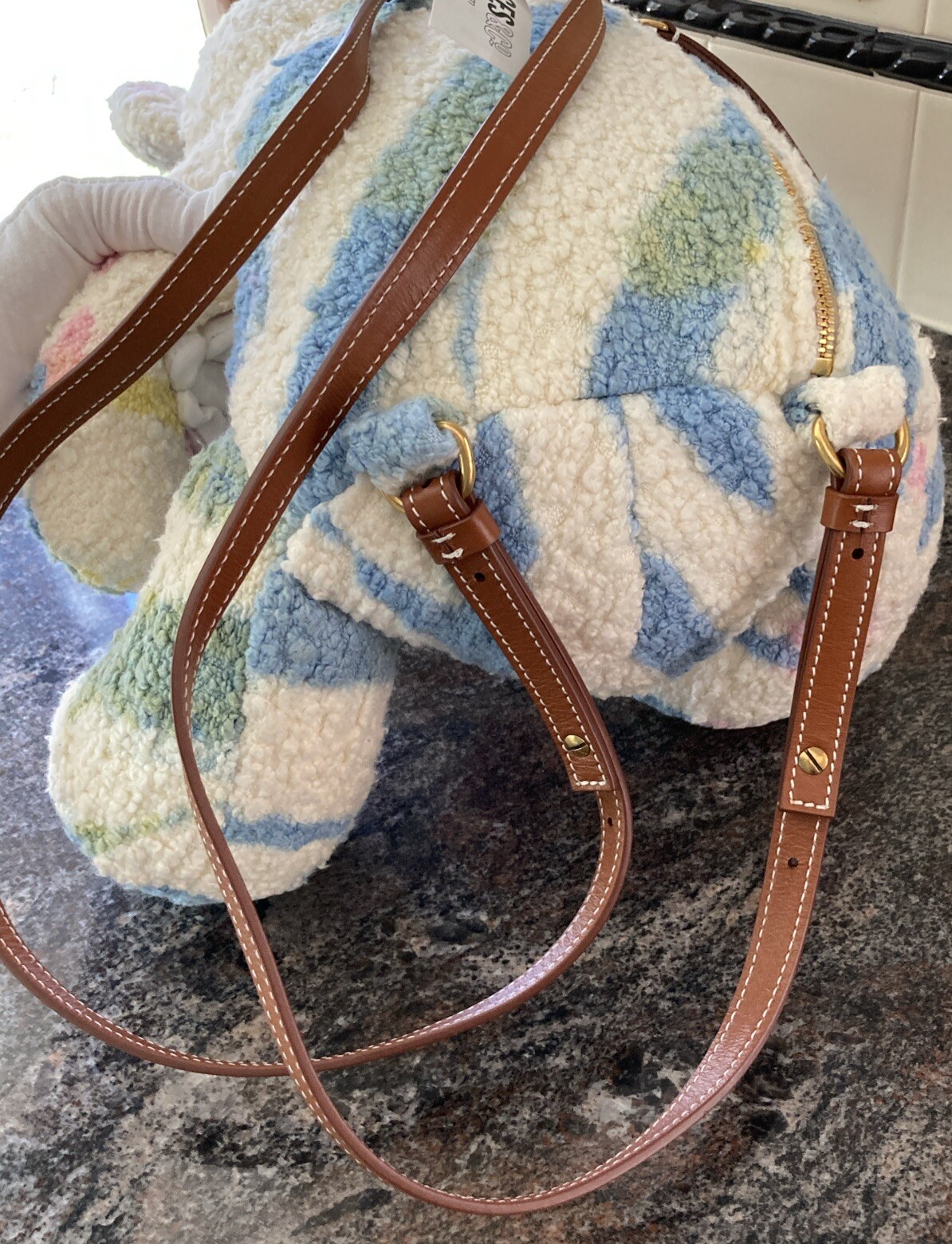 Palm Angels Teddy Bear Backpack Tie Dye Print Cotton Blend NEW Hard To Find NWT
