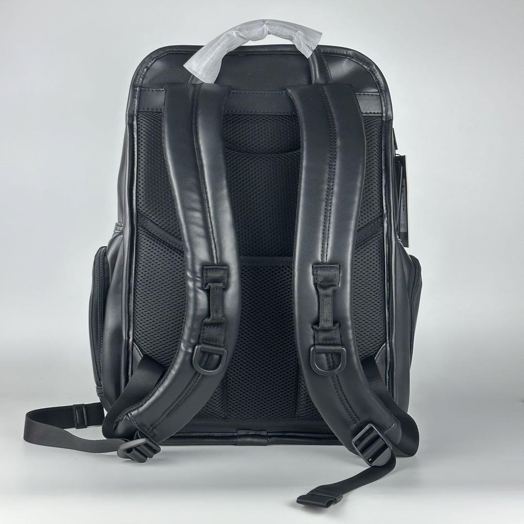 TUMI Alpha3 All Leather Flap Back Pack 9603174DL3 Black NEW