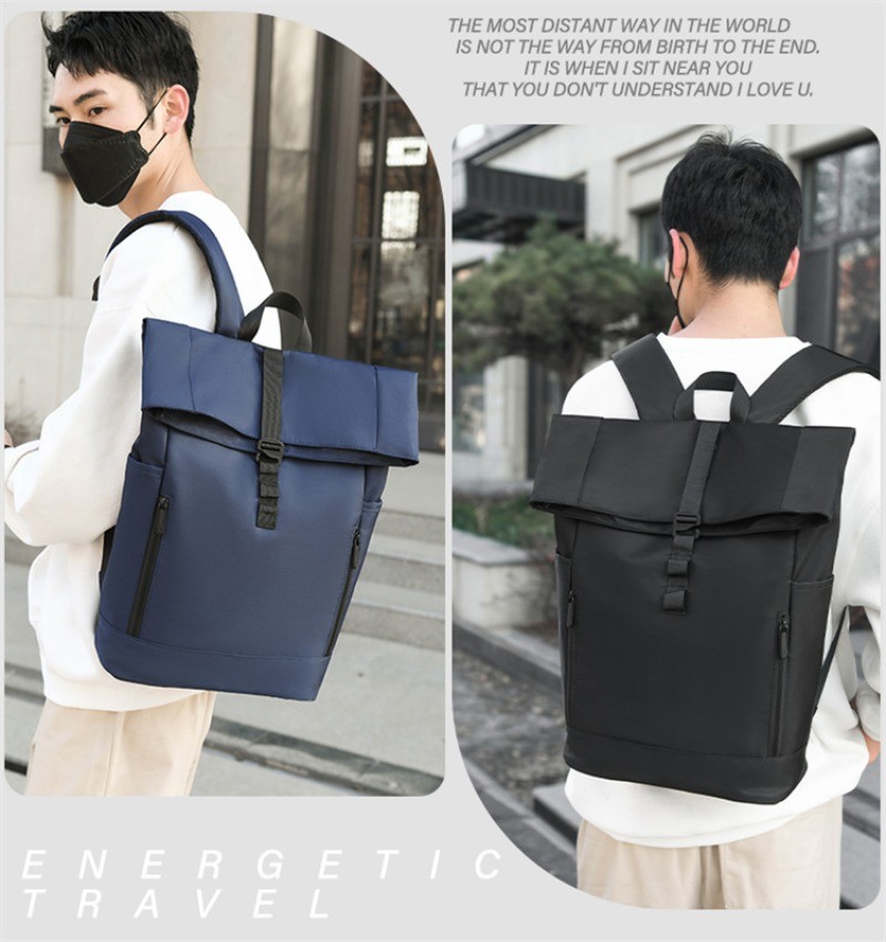 Men Business Backpack Large Capacity Waterproof Wear-resistant for Office Travel
