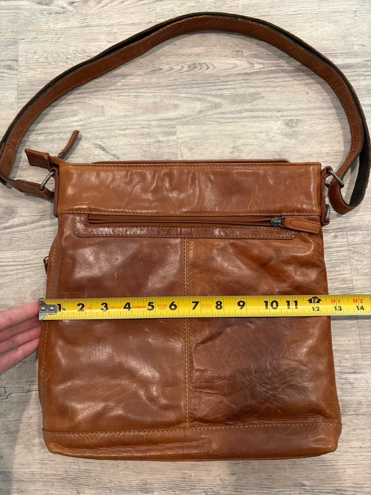 Jack Georges Brown Crossbody Bag Zip Closure Lined Inner Pockets