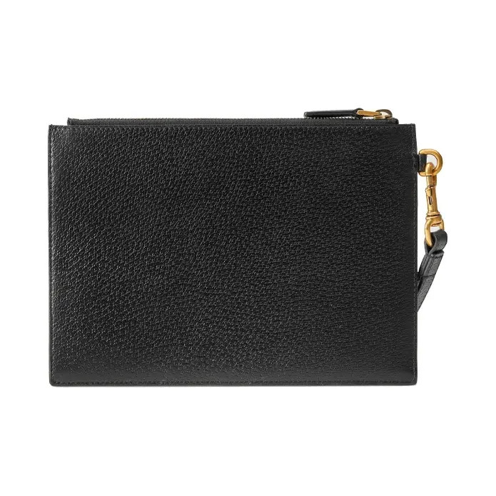 GUCCI GG Marmont Gold Logo Grain Leather Handbag For Men 9.4×6.8 in