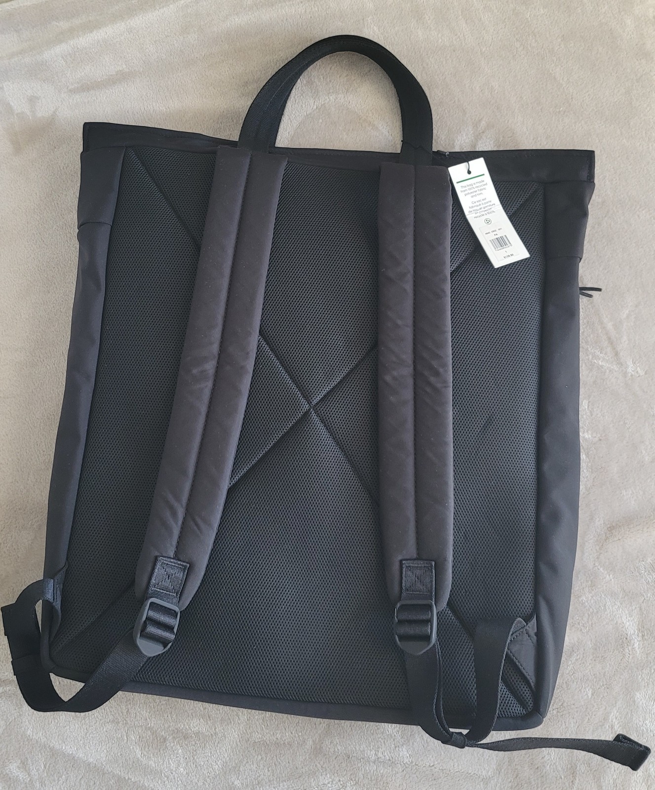 Calvin Klein Nylon everyday Essential Men Tote Backpack 40W0302-001 Black